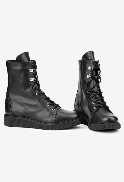 Ghete dama negre din piele naturala