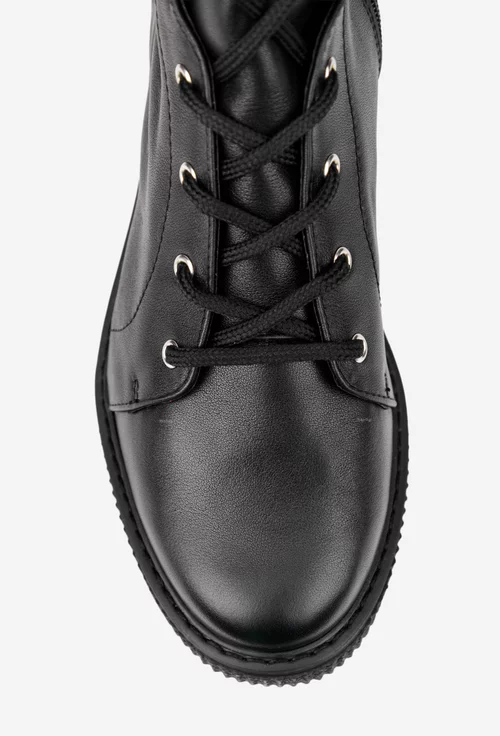 Ghete dama negre din piele naturala