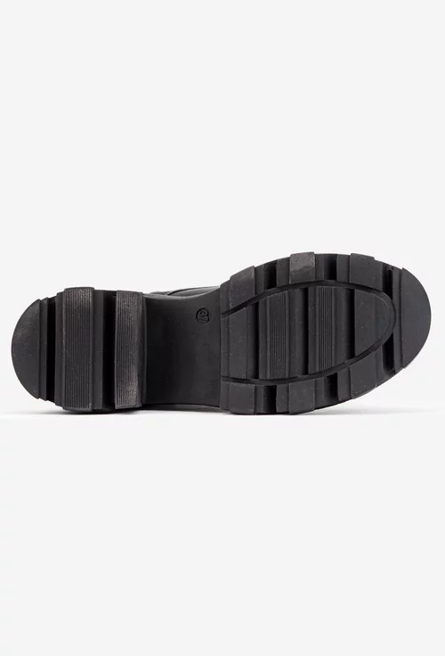 Ghete dama negre din piele naturala picture - 4