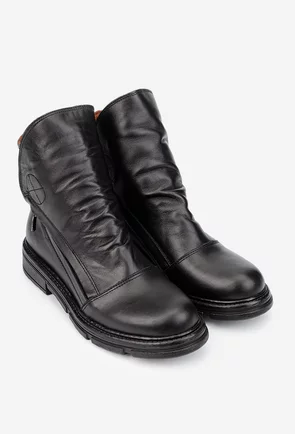 Ghete dama negre din piele naturala