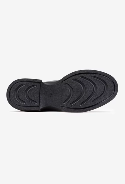 Ghete dama negre din piele naturala cu elastic
