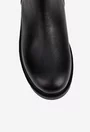 Ghete dama negre din piele naturala cu fermoar