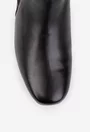 Ghete dama negre din piele naturala cu fermoar