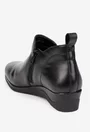 Ghete dama negre din piele naturala cu fermoar