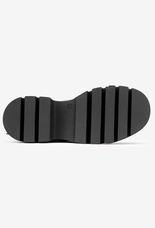 Ghete dama negre din piele naturala cu fermoar