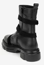 Ghete dama negre din piele naturala cu fermoar