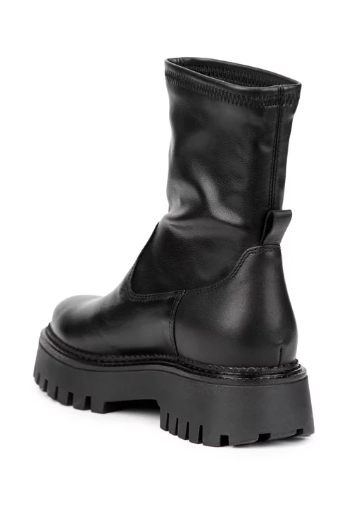 Ghete dama negre din piele naturala si strech