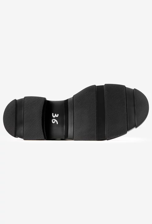 Ghete dama negre din piele si material textil