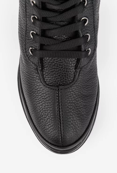 Ghete dama negre din piele texturata picture - 7