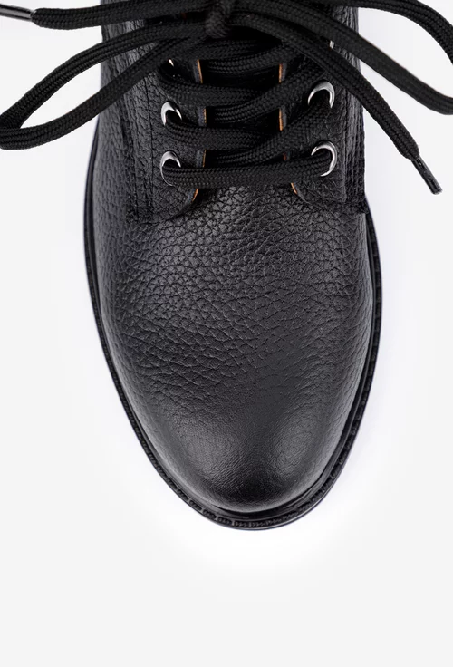 Ghete dama negre din piele texturata picture - 6