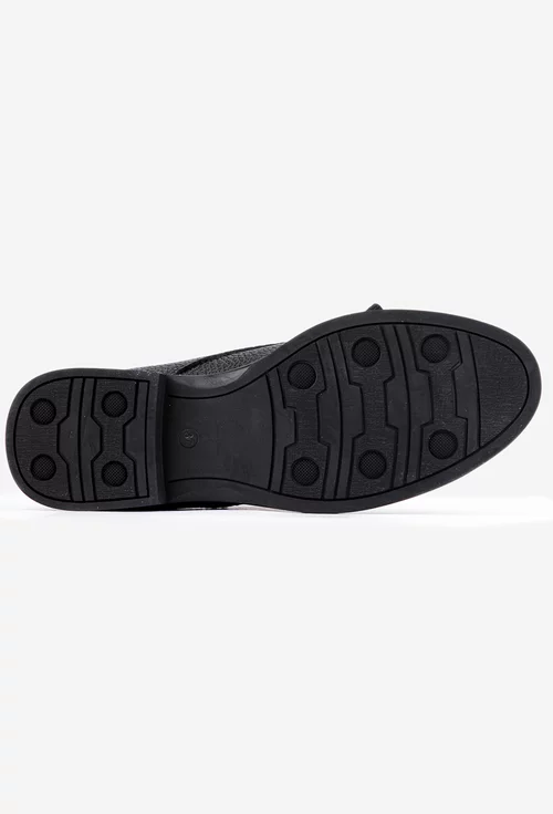 Ghete dama negre din piele texturata picture - 4