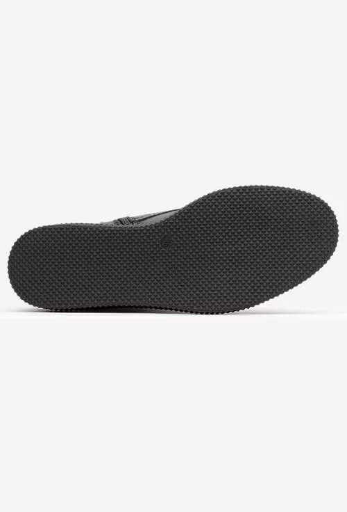 Ghete dama negre din piele texturata
