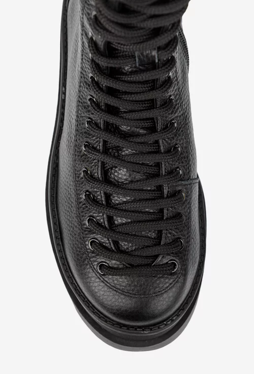 Ghete dama negre din piele texturata picture - 6