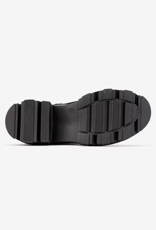 Ghete dama negre din piele texturata picture - 4