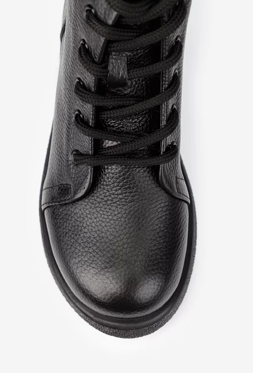 Ghete dama negre din piele texturata picture - 6