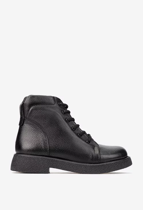 Ghete dama negre din piele texturata picture - 2
