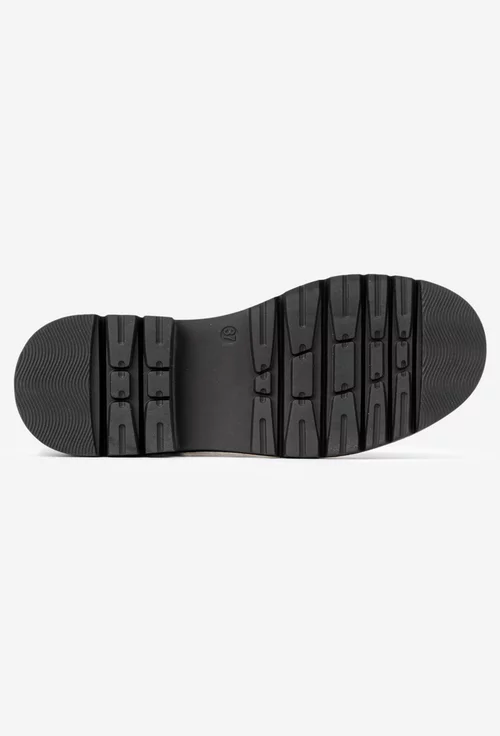 Ghete dama negre din piele texturata cu ornament picture - 4