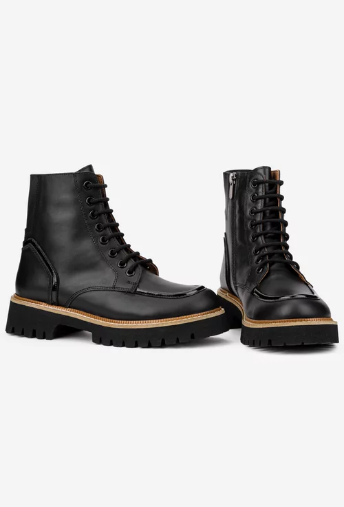 Ghete dama negre NUR din piele naturala