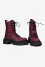 Ghete dama NUR burgundy din piele naturala