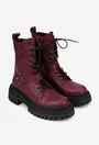 Ghete dama NUR burgundy din piele naturala