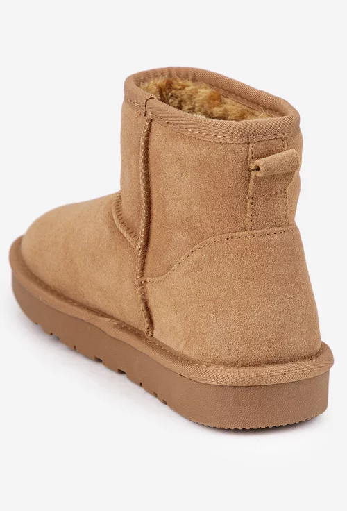 Ghete dama NUR din piele intoarsa maro cu blanita