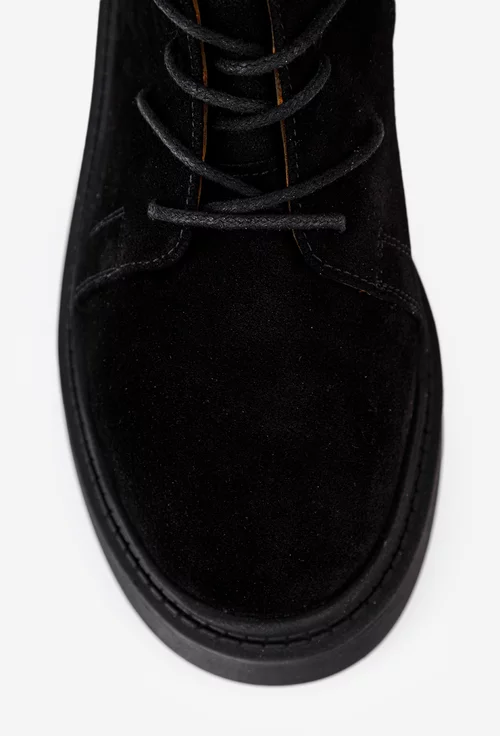 Ghete dama NUR din piele intoarsa neagra