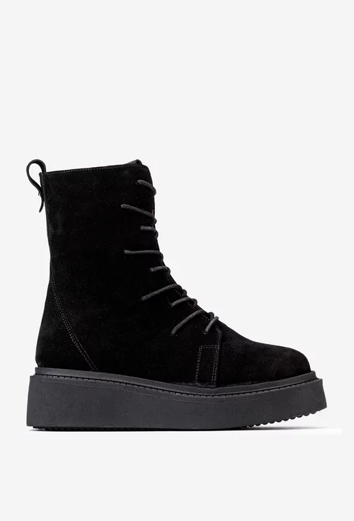 Ghete dama NUR din piele intoarsa neagra