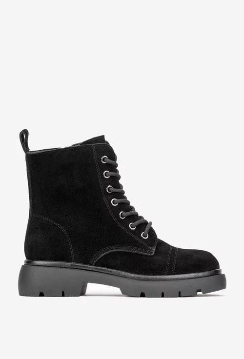 Ghete dama NUR din piele intoarsa neagra