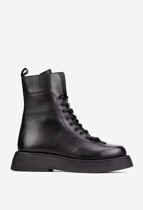 Ghete dama NUR din piele naturala neagra