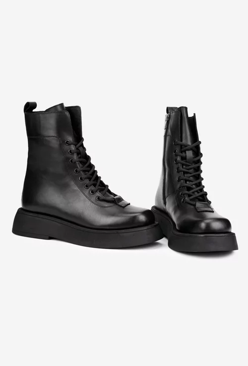 Ghete dama NUR din piele naturala neagra
