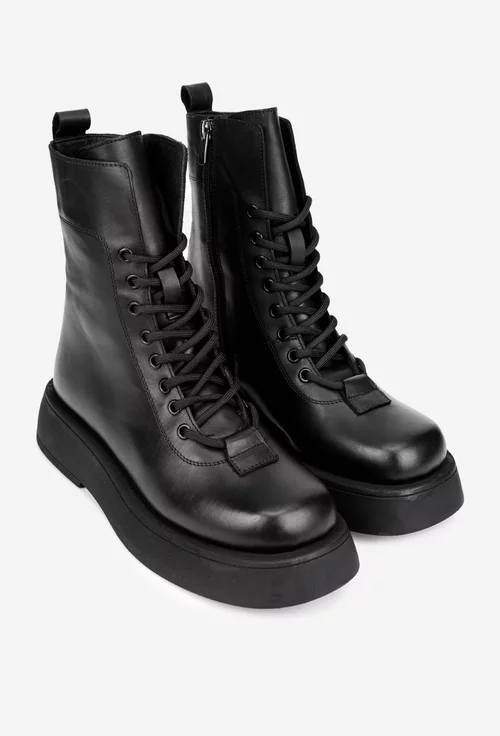 Ghete dama NUR din piele naturala neagra