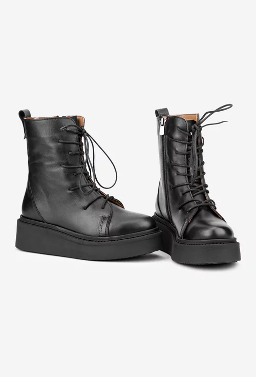 Ghete dama NUR din piele naturala neagra