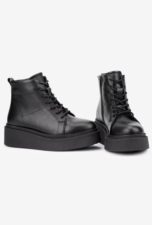 Ghete dama NUR din piele naturala neagra