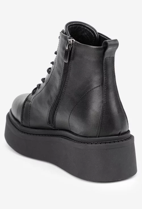 Ghete dama NUR din piele naturala neagra