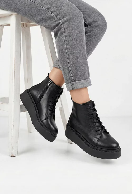 Ghete dama NUR din piele naturala neagra