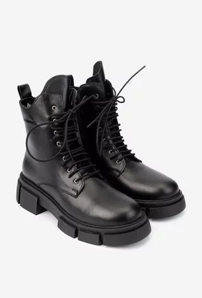 Ghete dama NUR din piele naturala neagra