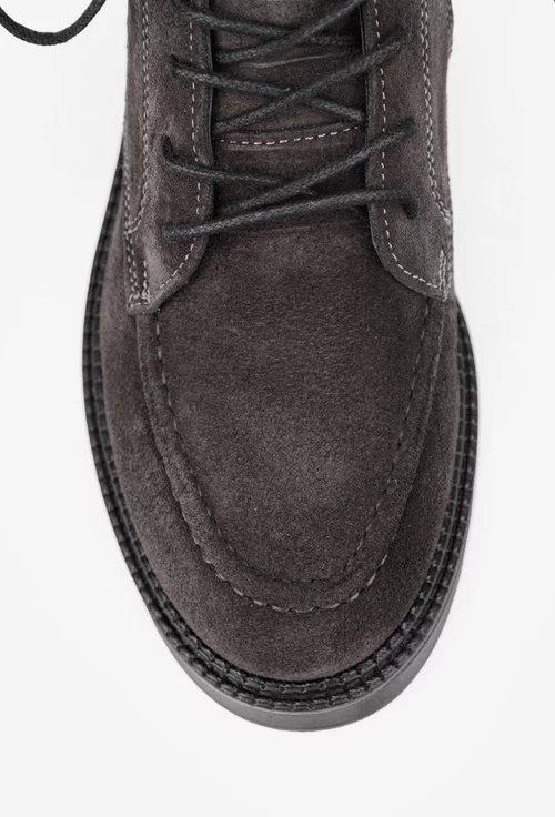 Ghete dama NUR gri inchis din piele intoarsa