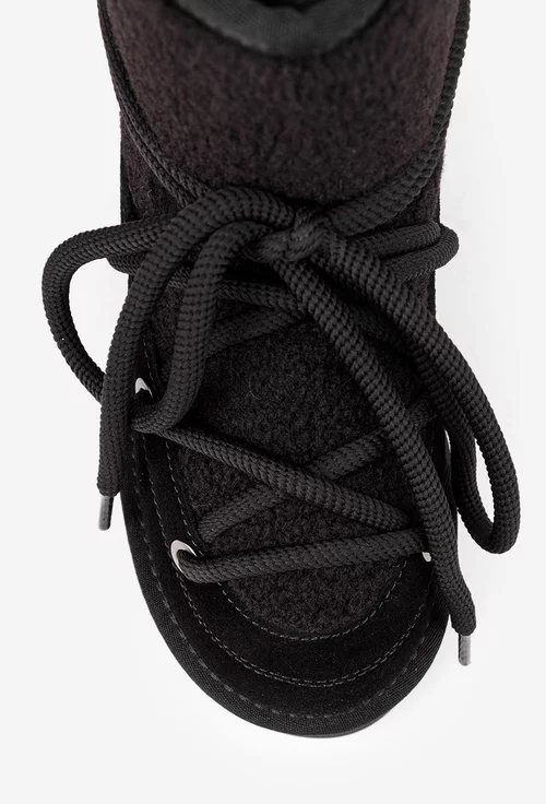 Ghete dama NUR imblanite din piele intoarsa si blanita neagra