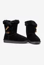 Ghete dama NUR inalte din piele intoarsa neagra