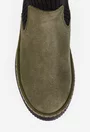 Ghete dama NUR kaki din piele intoarsa si material textil
