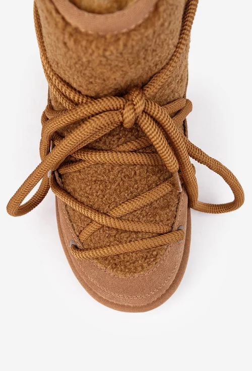 Ghete dama NUR maro imblanite din piele intoarsa si blanita