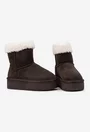 Ghete dama NUR maro inchis din piele intoarsa imblanite
