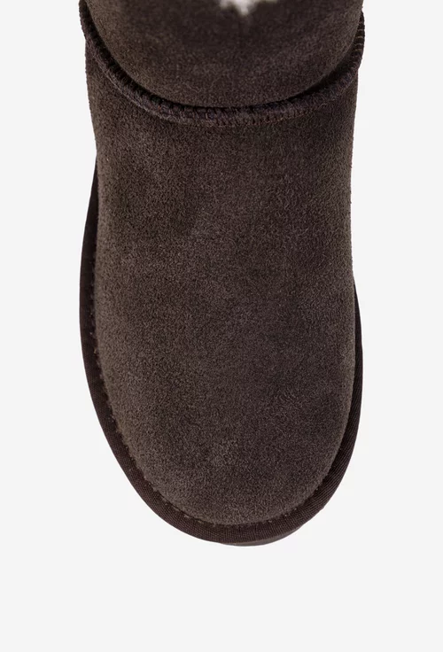 Ghete dama NUR maro inchis din piele intoarsa imblanite