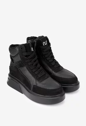 Ghete dama NUR negre din piele