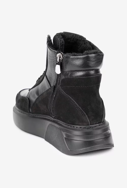 Ghete dama NUR negre din piele