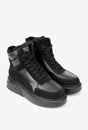 Ghete dama NUR negre din piele