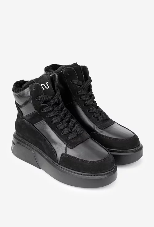 Ghete dama NUR negre din piele