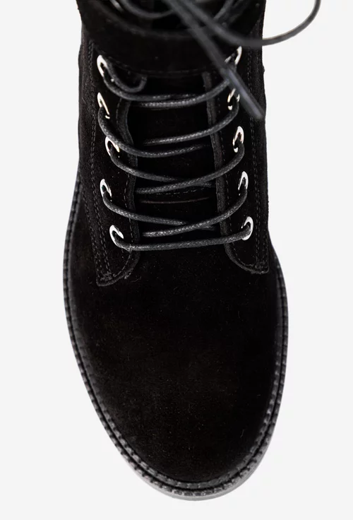 Ghete dama NUR negre din piele intoarsa