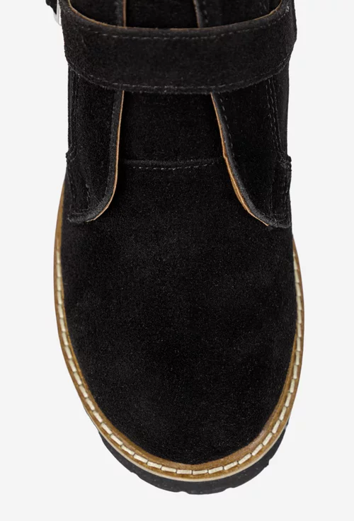 Ghete dama NUR negre din piele intoarsa