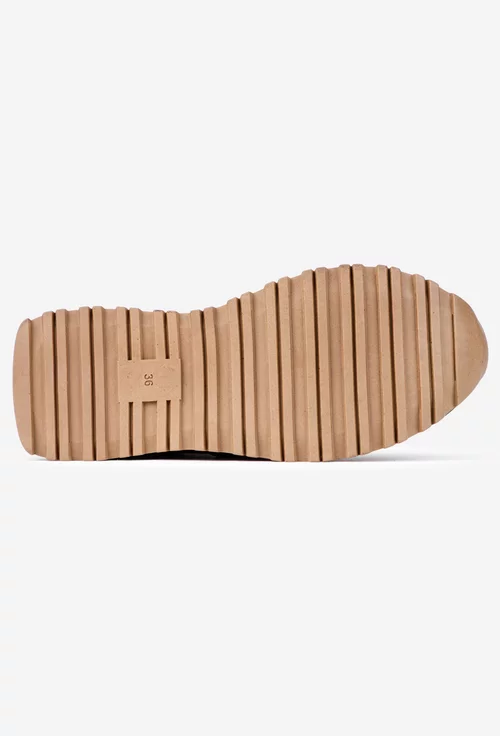 Ghete dama NUR negre din piele intoarsa si texturata